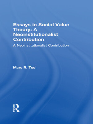 cover image of Essays in Social Value Theory